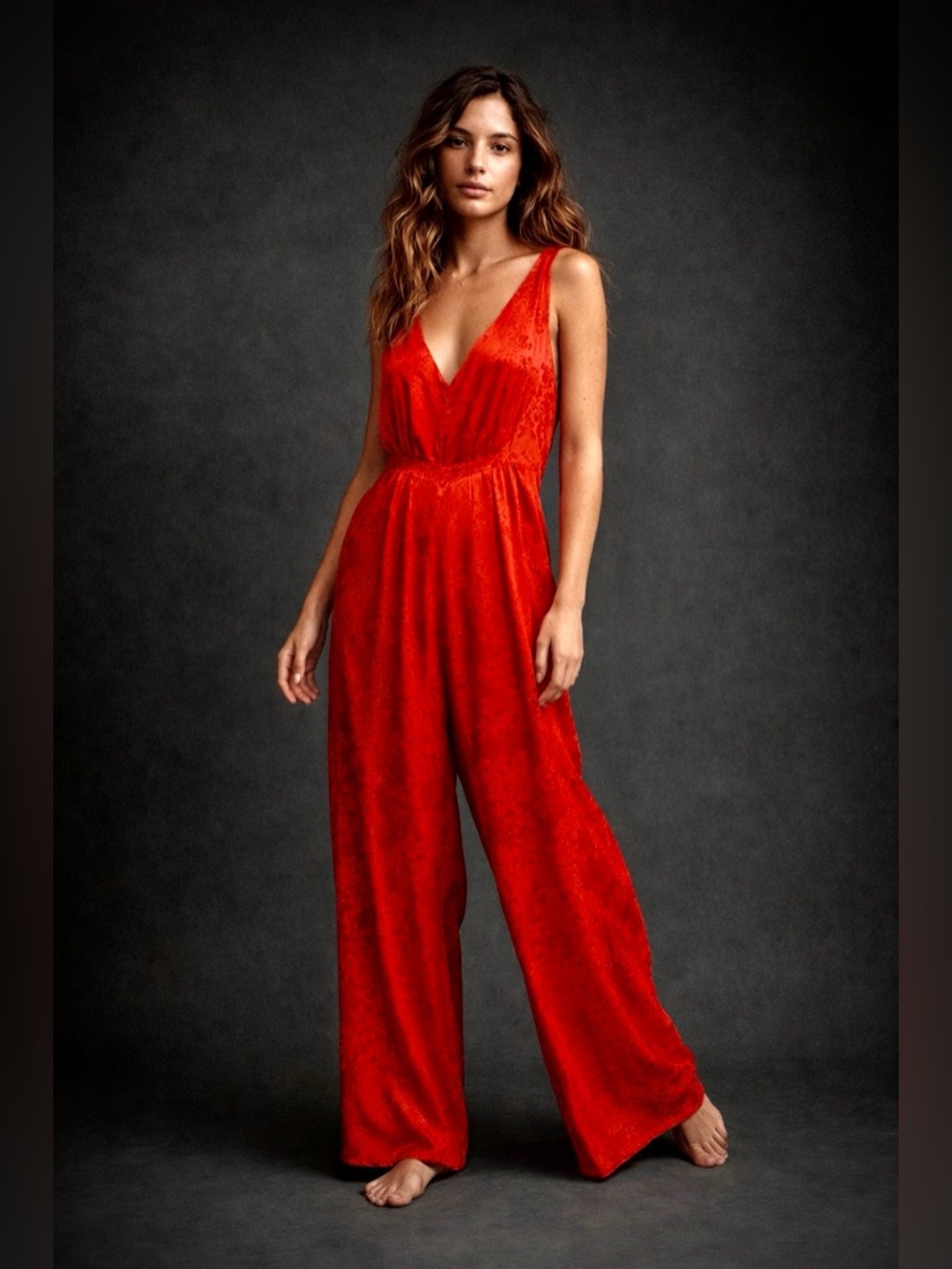 Free People satin floral Jumpsuit